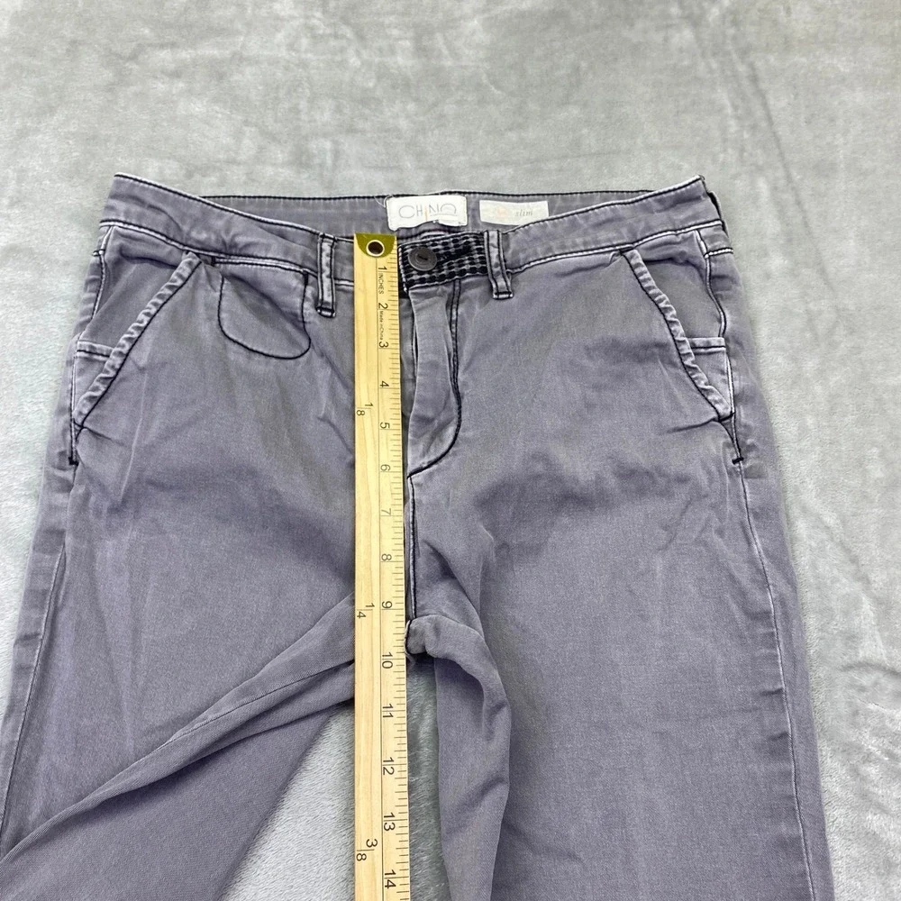 Anthropologie Chino Slim Pants Purple Faded‎ Garment Dyed Trousers Size 28
